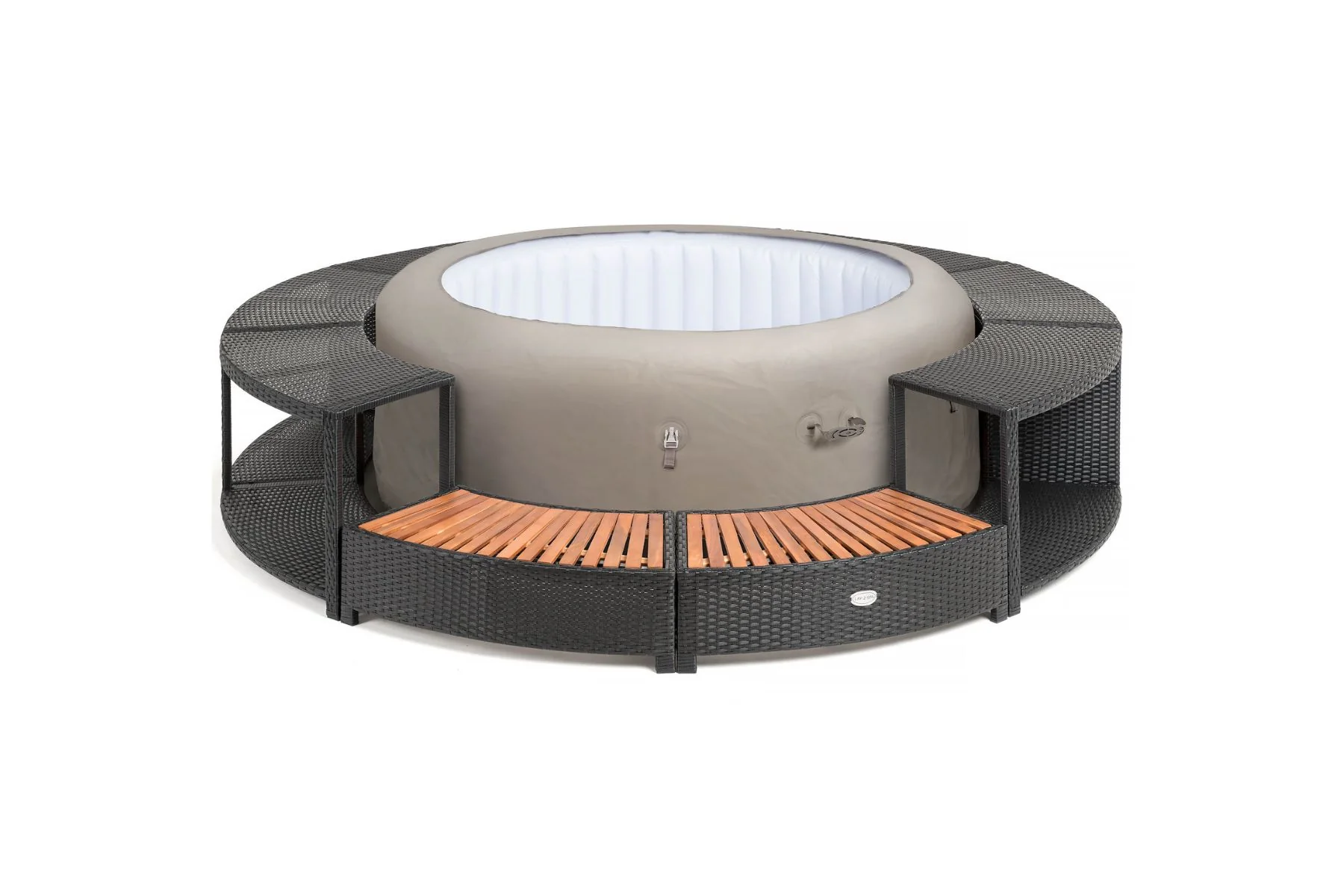 Round Rattan Hot Tub Surround 180cm Black - Image 3