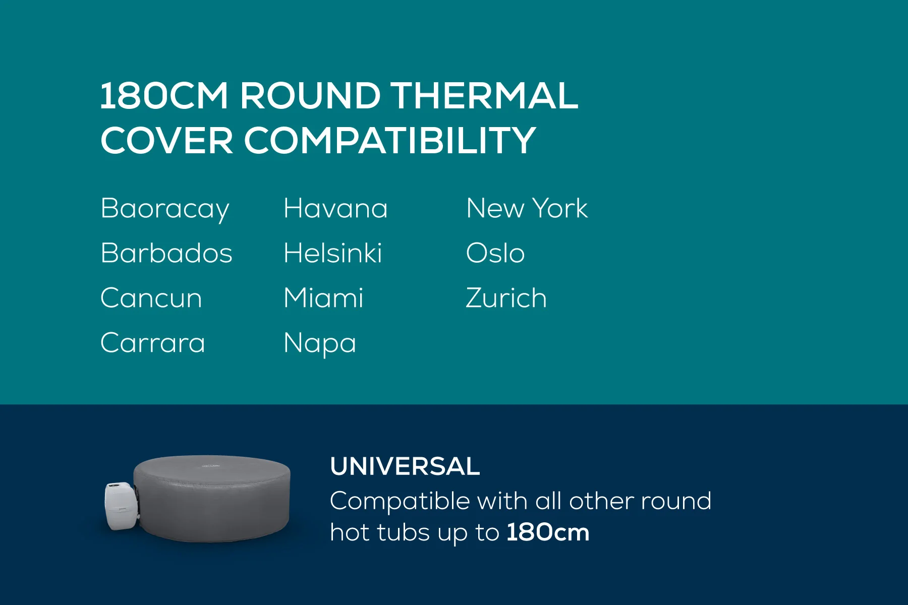 Round Thermal Hot Tub Cover - Small 180cm x 66cm - Image 8