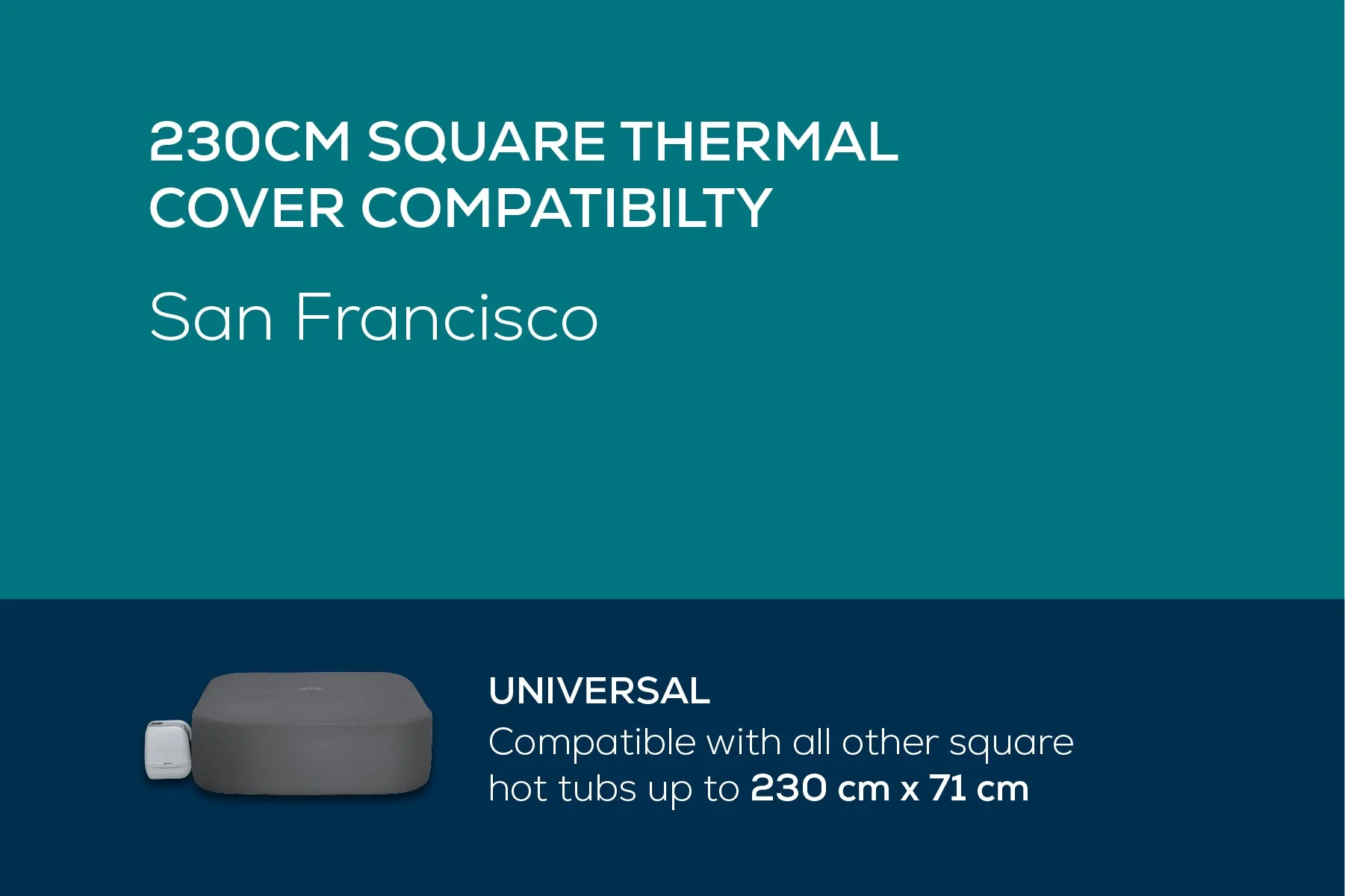 Square Thermal Hot Tub Cover - X Large 230cm x 71 cm - Image 5